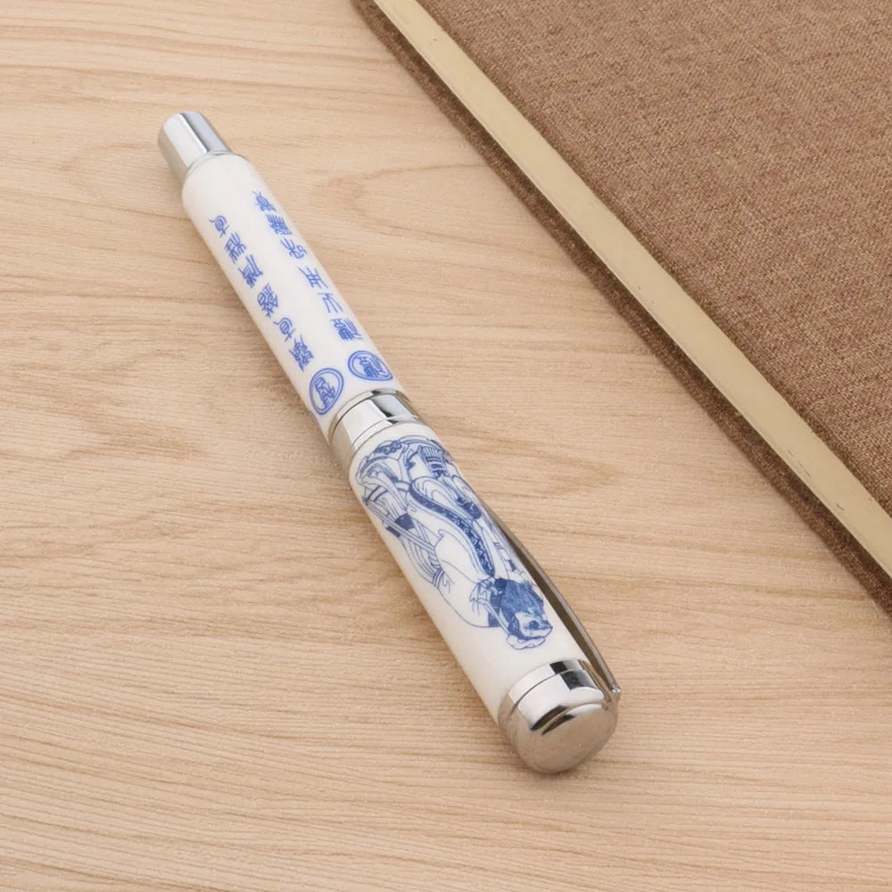 Brand Ceramic Fountain Pen New Chinese Painting Confucius Medium Nib 0.7MM Ink Pens Business Office School Supplies Writing