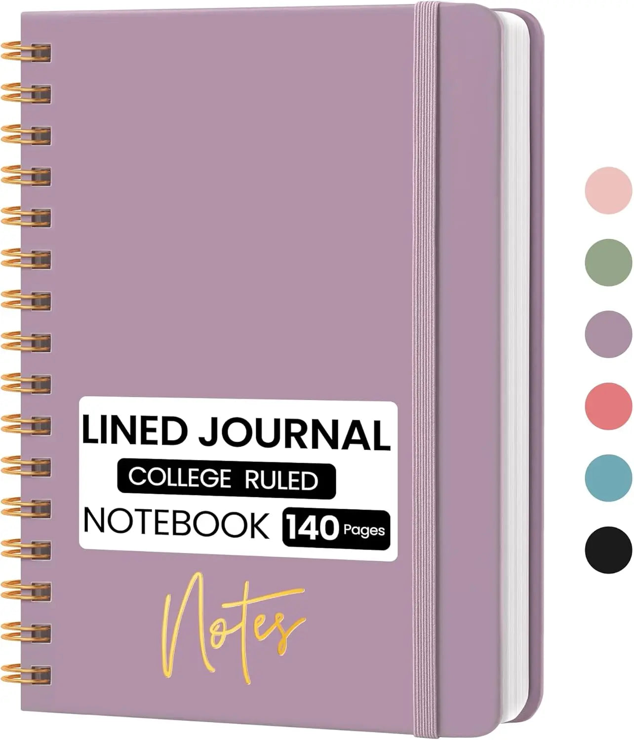 A5 Spiral Notebook with Hardcover, College Ruled for Journaling and Planning, Purple Design
