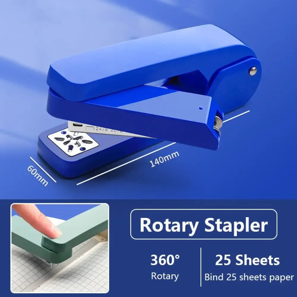 360 Rotatable Metal Heavy Duty Stapler Standard Long Stapler Stapling Use Staples Office Bookbinding Supplies Manual Binding