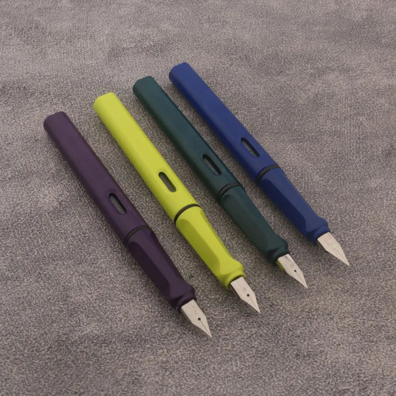 1pc Matte Purple Fountain Pen Plastic EF/F Nib Frosted Fluorescence Green Stationery School Office Supplies Ink Pens