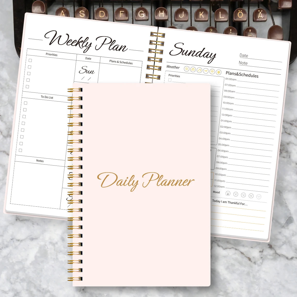 Weekly & Daily Planner Notebook|A5 Spiral To-Do List Organizer|Goal Tracker|Habit & Schedule Journal|Productivity Planner Book