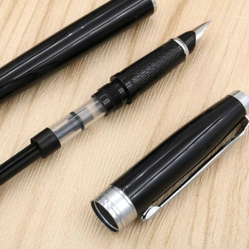 High quality brand HERO 600A Fountain Penculture education silver black gift classic Vintage nib INK PENS Stationery Supplies