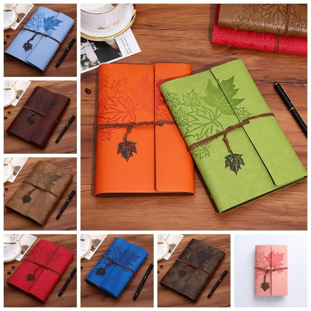 A7/A6/A5 Travelers Vintage Notebook Kraft Paper Blank Spiral Notebook Notepad Loose Leaf PU Leather Kraft Notebook School