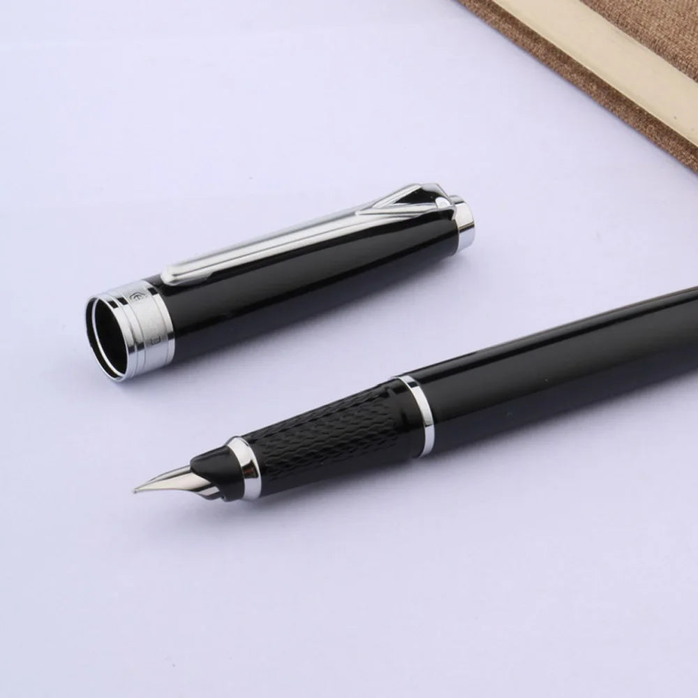High quality brand HERO 600A Fountain Penculture education silver black gift classic Vintage nib INK PENS Stationery Supplies
