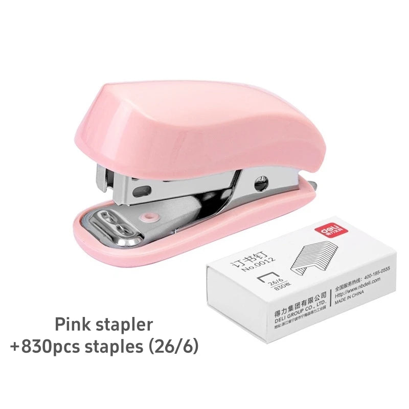 3-In-1 Portable Mini Stapler Lovely Pastel Color Stapler And Staple Remover Set (Capacity: 830 Staples) 26/6 Standard A7880